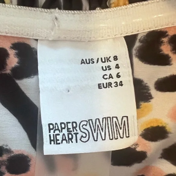 Paper Heart Swim Leopard Bikini sz US 4 - Picture 3 of 3